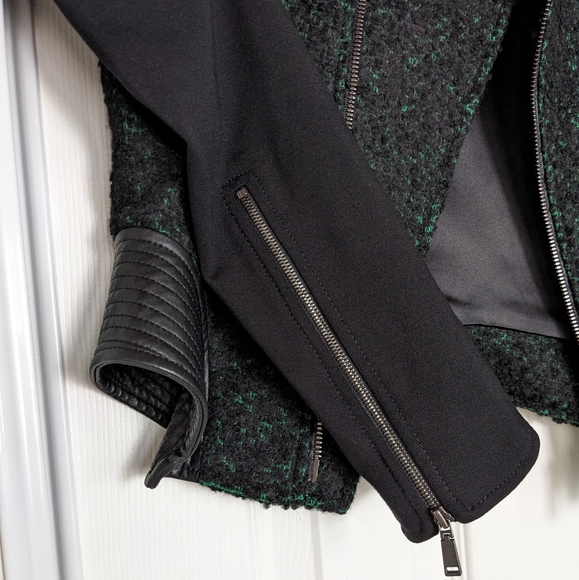 Elie Tahari Francis leather and tweed jacket - Picture 10 of 12